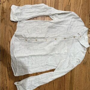 Marine Layer Speckled White Button Down Shirt Size M